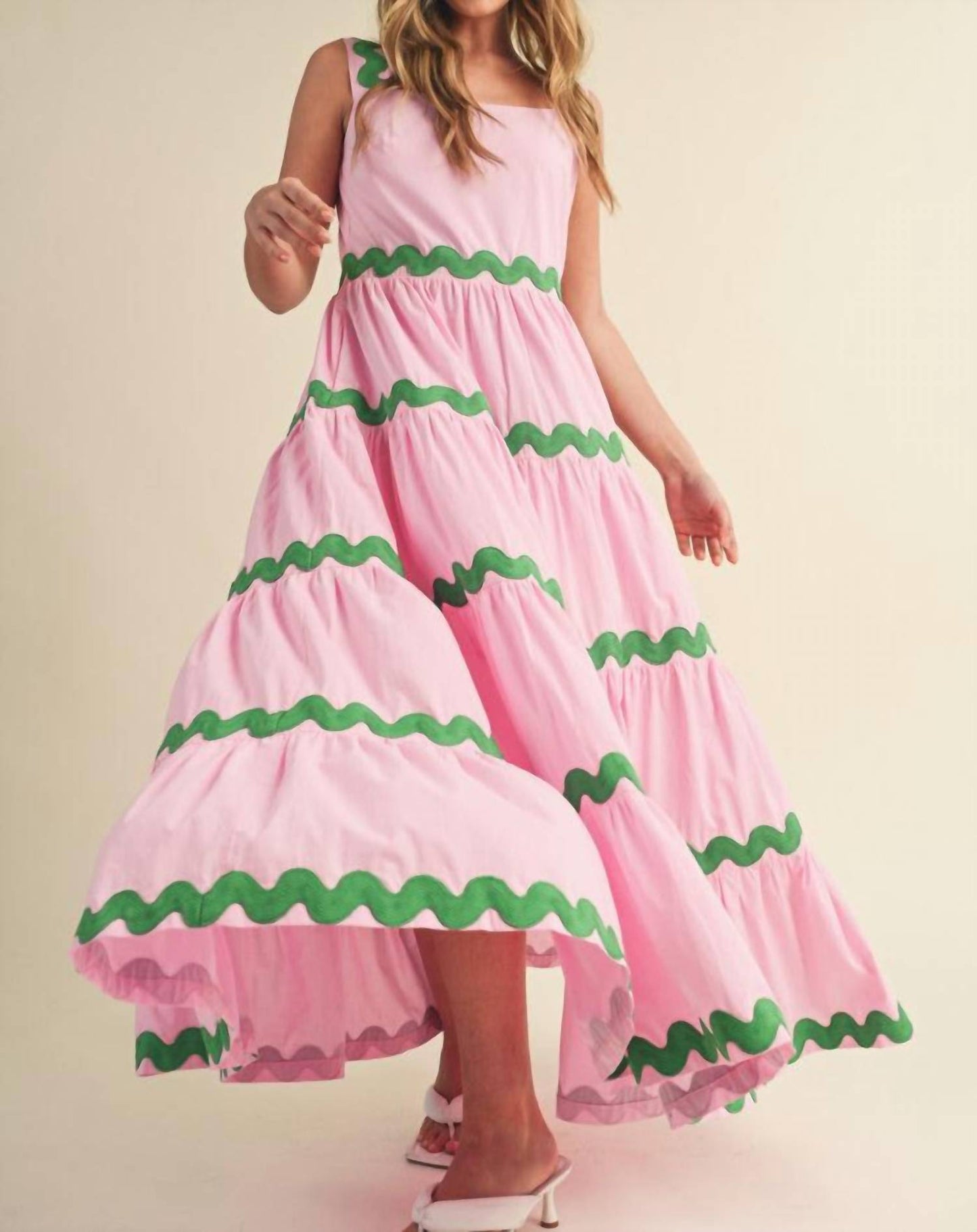 &Merci - Lucy Tiered Ric Rac Midi Dress