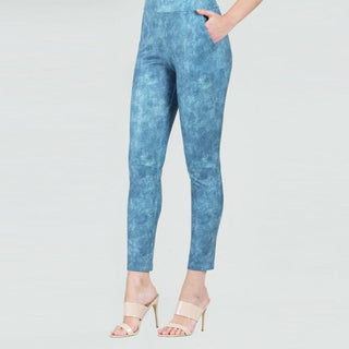 Clara Sun Woo - Legging Azul com Estampa de Cobra