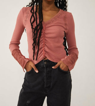 Free People - Wear Me Out Long Sleeve V-neck Top