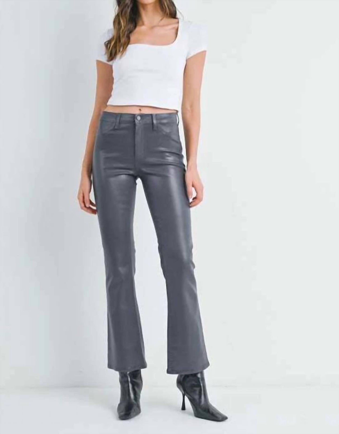 Just Black Denim - Coated Slim Bootcut Jean