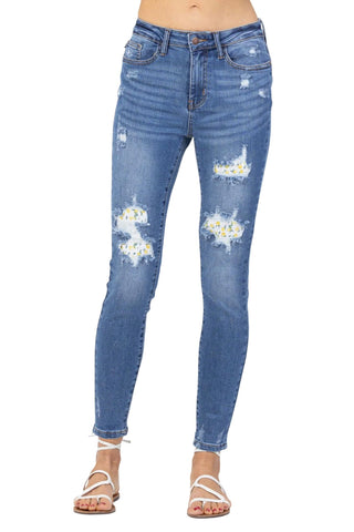 Judy Blue - Calça Jeans Skinny Lemon Patch de Cintura Alta