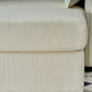 Oversized Chaise Lounge Chair with Ottoman and Storage in Beige