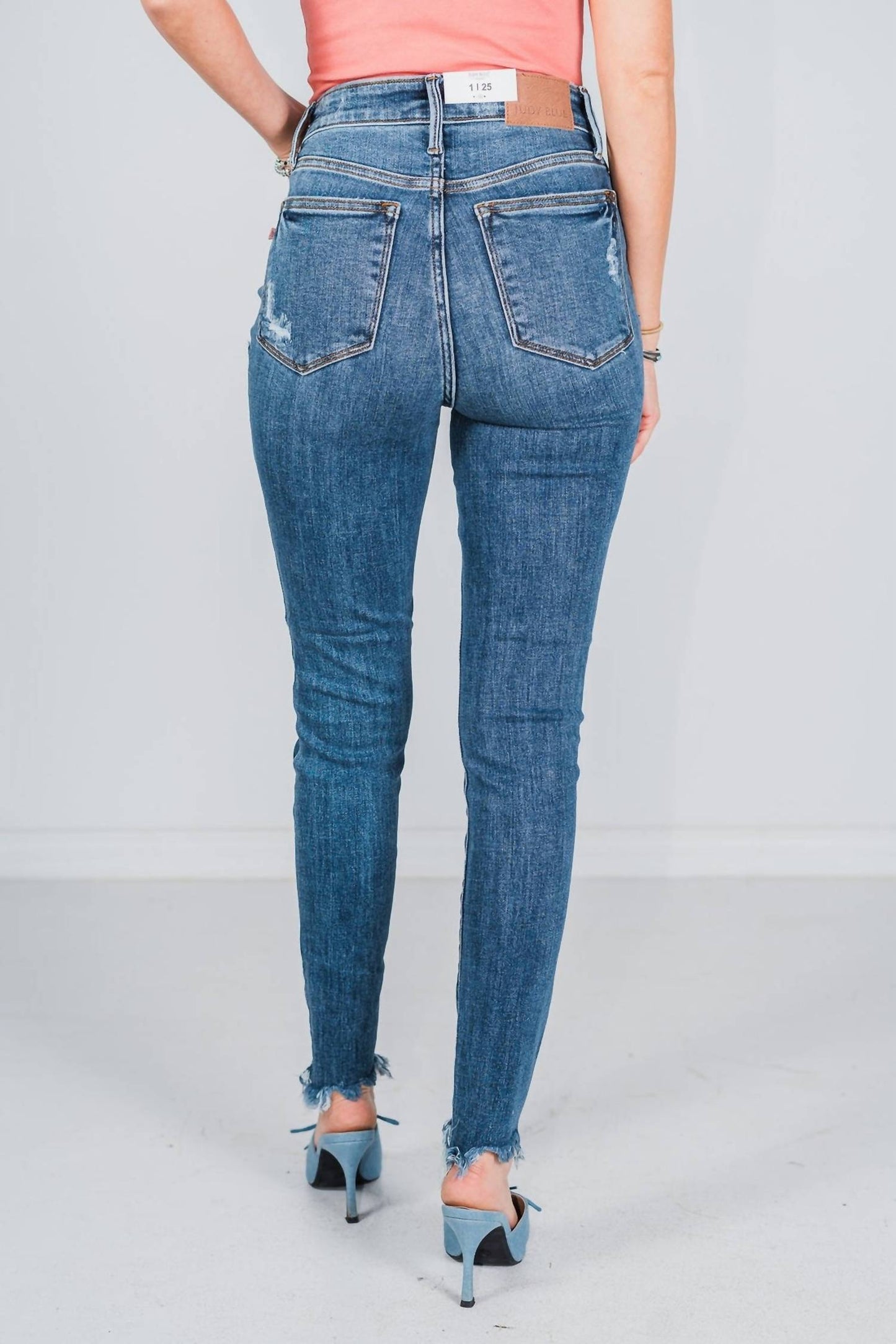 Judy Blue - High Waist Skinny Shark Bite Hem Jean