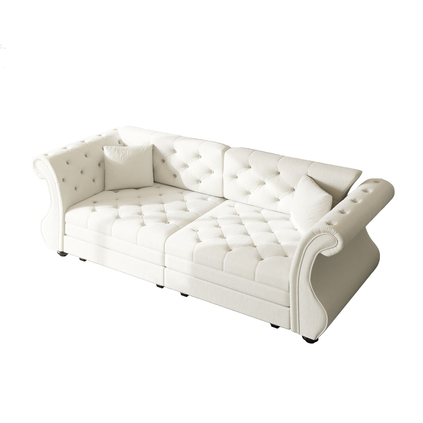 Oversized Chesterfield Pull Out Sofa Bed with Flower Tufting