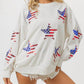 Trendsi - BiBi American Flag Sequin Star Sweatshirt