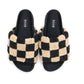 Roam - Fuzzy Faux Shearling Checker Sliders
