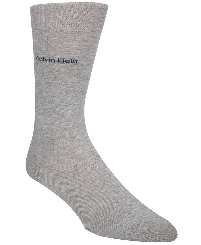 Meias Calvin Klein Giza Cotton Flat Knit Crew Masculinas Bege Tamanho 7-12