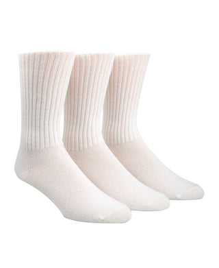 Meias Calvin Klein Masculinas em Algodão Rico, 3 Unidades, Brancas, Tamanho Regular
