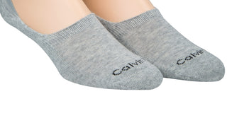 Pacote com 2 meias invisíveis masculinas Calvin Klein, cinza, tamanho 7-12