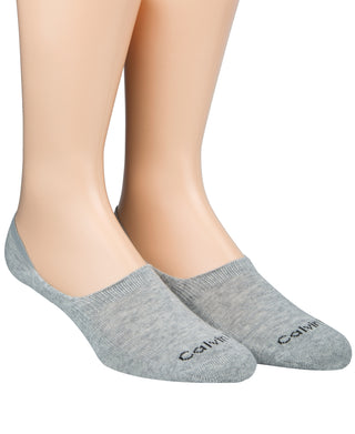 Pacote com 2 meias invisíveis masculinas Calvin Klein, cinza, tamanho 7-12
