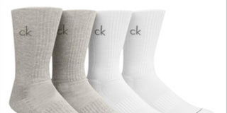Pacote com 4 meias cano alto masculinas Calvin Klein cinza, tamanho 7-12