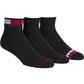 Pacote com 3 meias Tommy Hilfiger masculinas com logotipo, pretas, tamanho 7 a 12