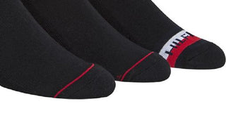 Pacote com 3 meias Tommy Hilfiger masculinas com logotipo, pretas, tamanho 7 a 12