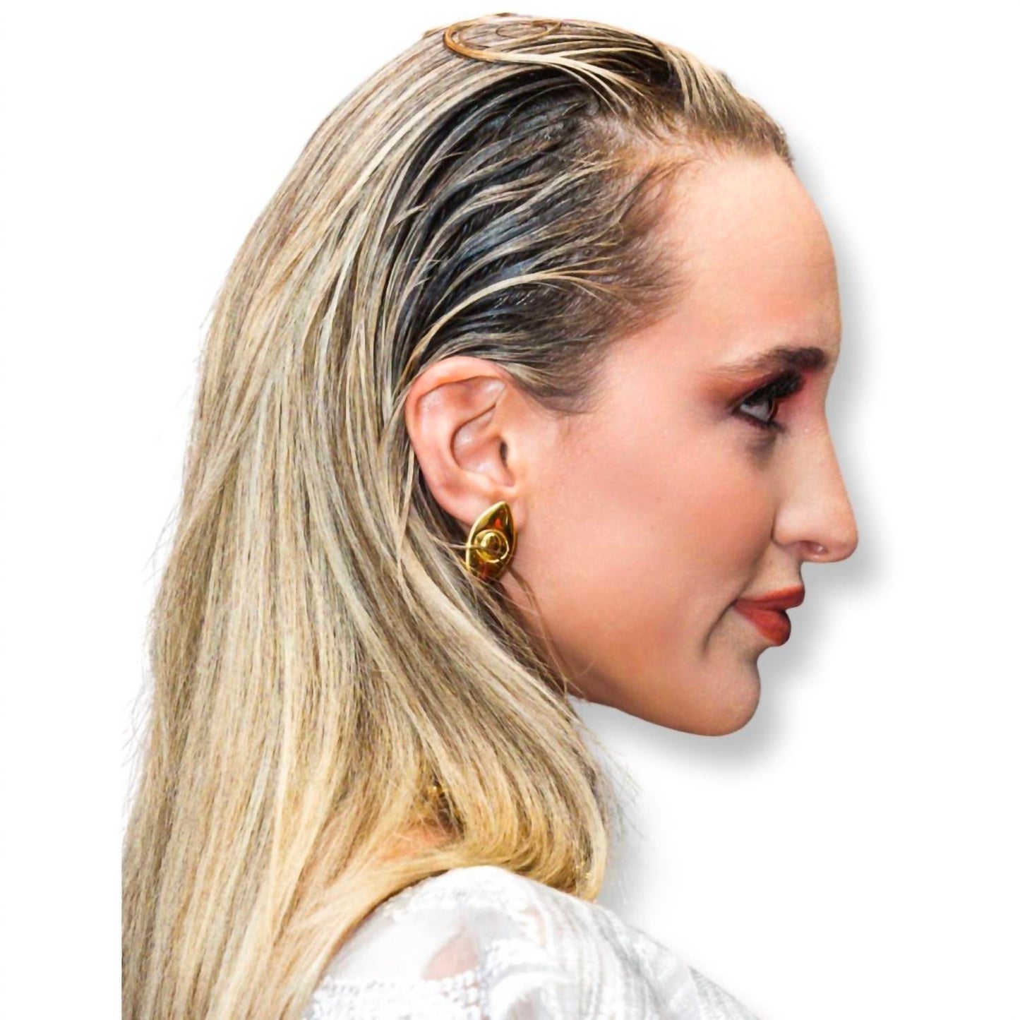 Jagged Halo Jewelry - Brincos de pino femininos Athena Evil Eye