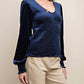 Kori - Velvet Jersey Smocked Top
