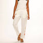 Paparazzi - Linen Blend Embroidered Wide Leg Pant