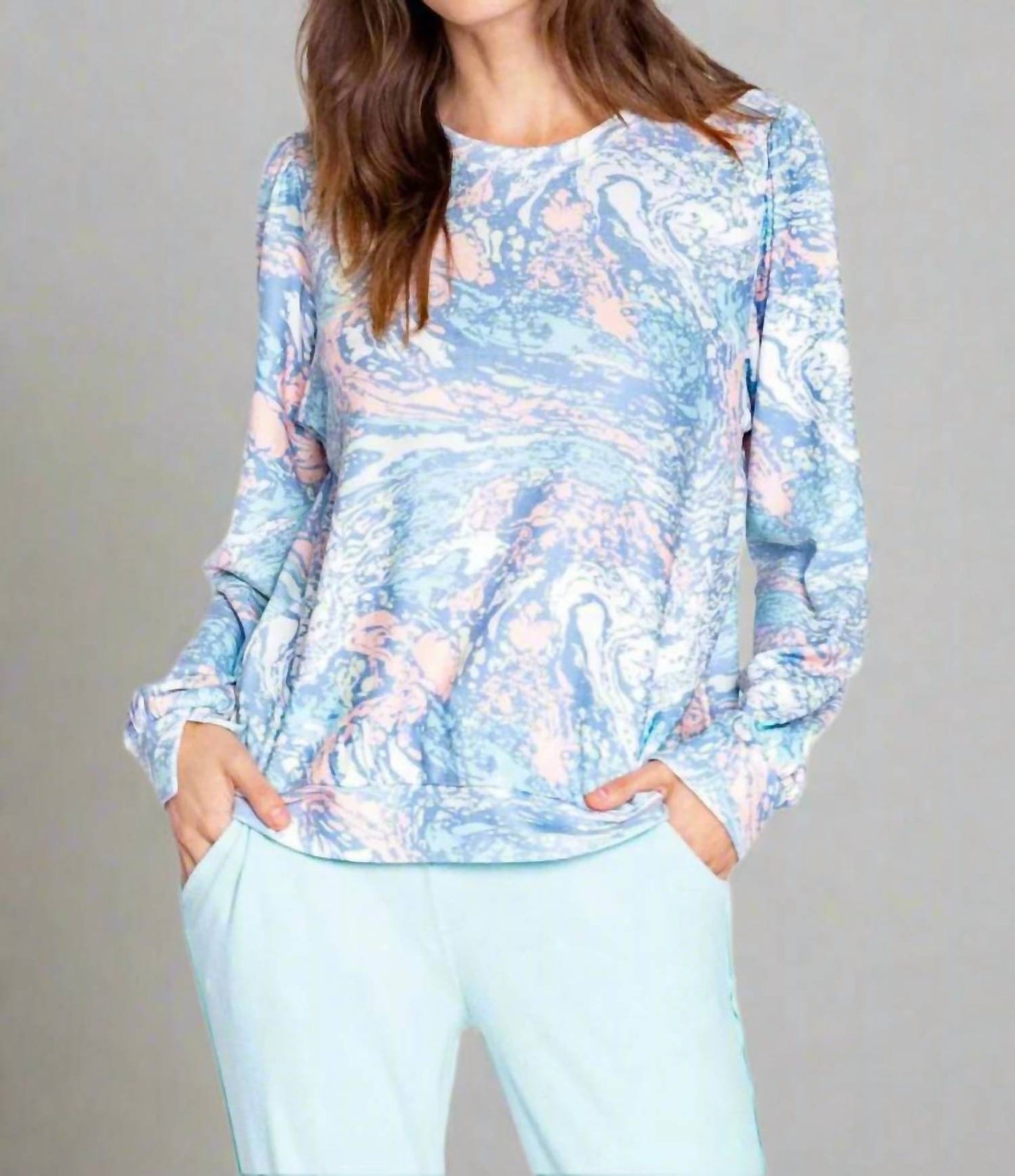 Pj Salvage - Molten Marble Long Sleeve Lounge Top