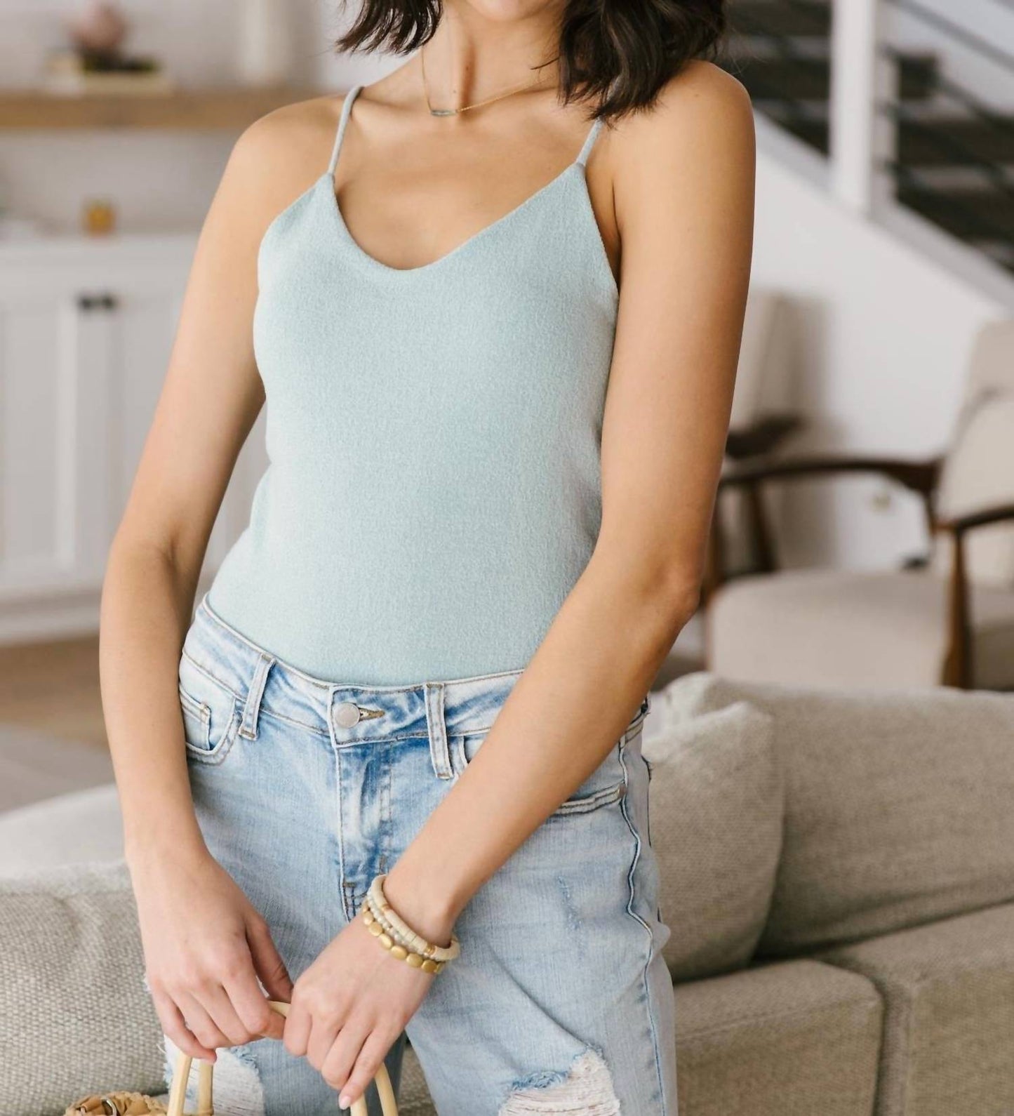 White Birch - Better Or Best Seafoam Tank Bodysuit