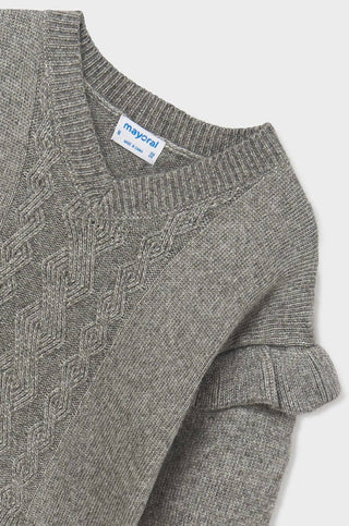 Mayoral - Girl's Soft V Neck Sweater And Skirt Set