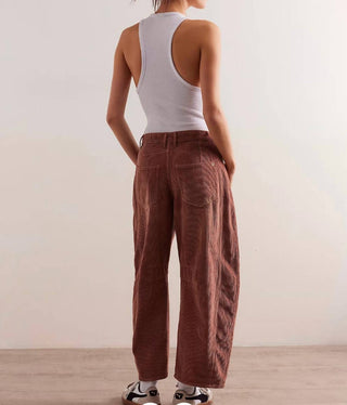 Free People - Calça Jeans Good Luck Mid-Rise Cord Barrel