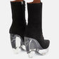 Alaia - Preloved Suede Lace Up Platform Plexi Sole Bootie