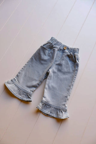 Axel & Rose - Girl's Denim Flare Ruffle Pants