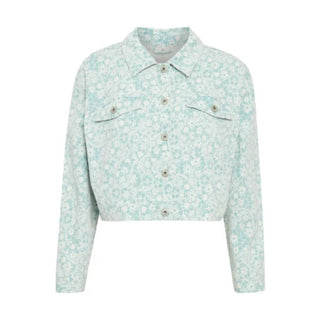Ichi - Women's Floral Print Denim Jacket