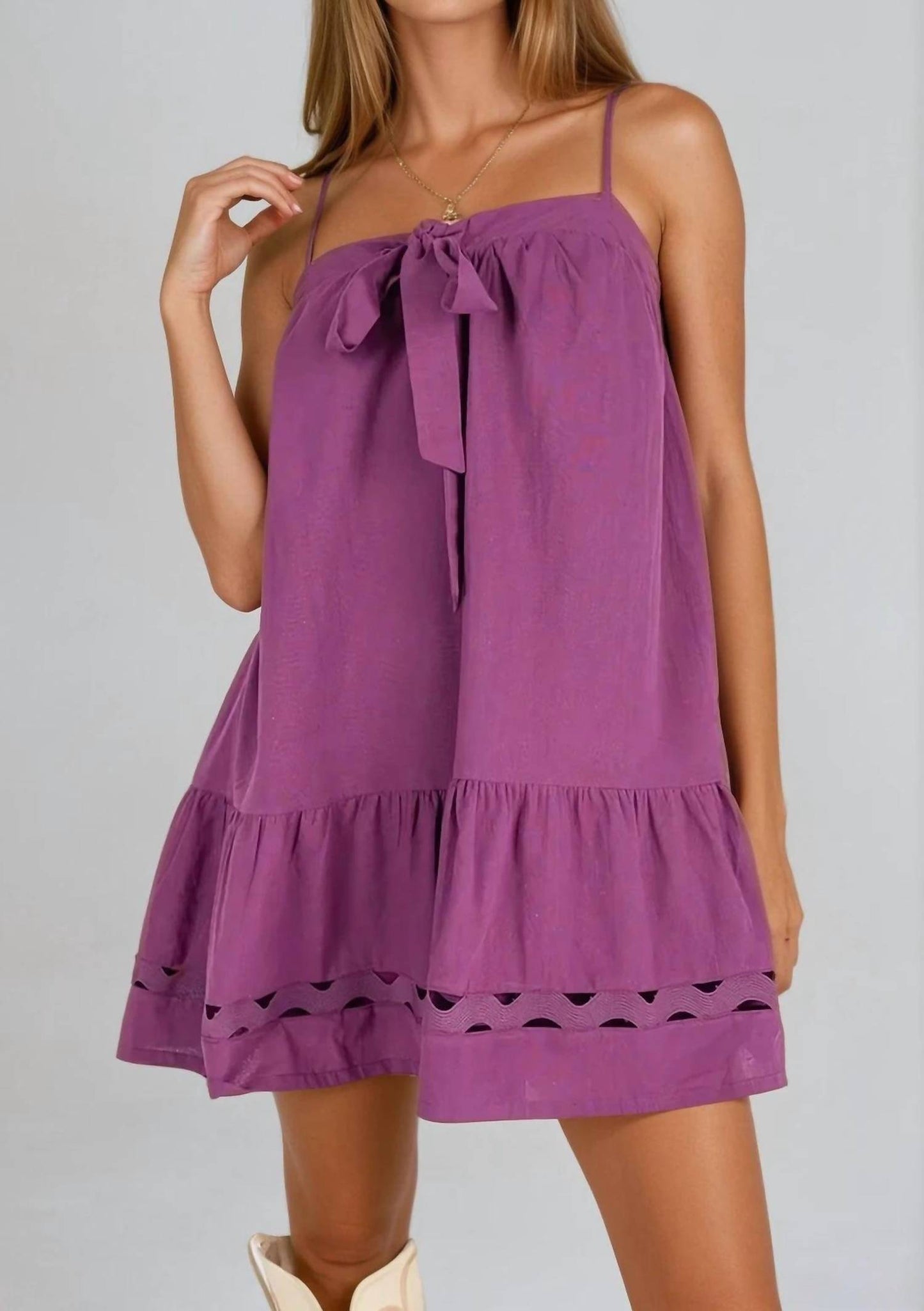 Listicle - Front-tie Mini Dress