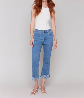 Charlie B - Fringed Hem Cropped Jeans