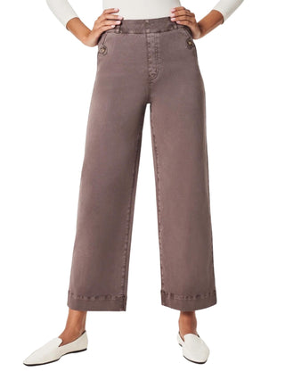 Spanx - Calça curta de sarja elástica com perna larga