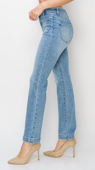 Risen - High Rise Patch Pocket Bootcut Jeans