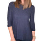 Multiples - 3/4 Sleeve Scoop Neck Swing Top