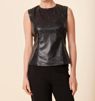 Dolce Cabo - Vegan Leather Studded Top