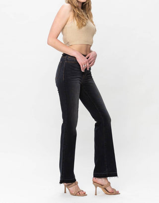 Judy Blue - Calça jeans skinny bootcut com cintura alta e bainha solta