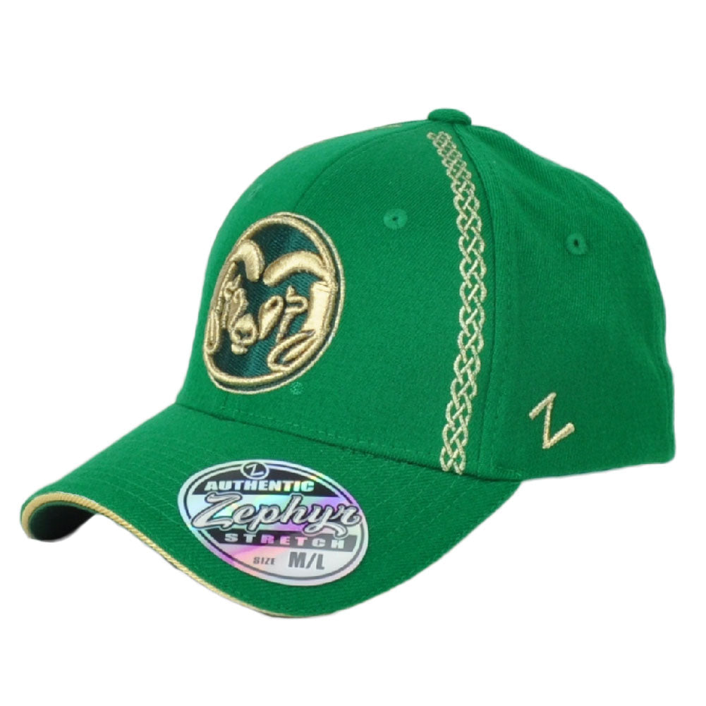 NCAA Zephyr Colorado State Rams Green Flex Fit Stretch Extra Hat Cap