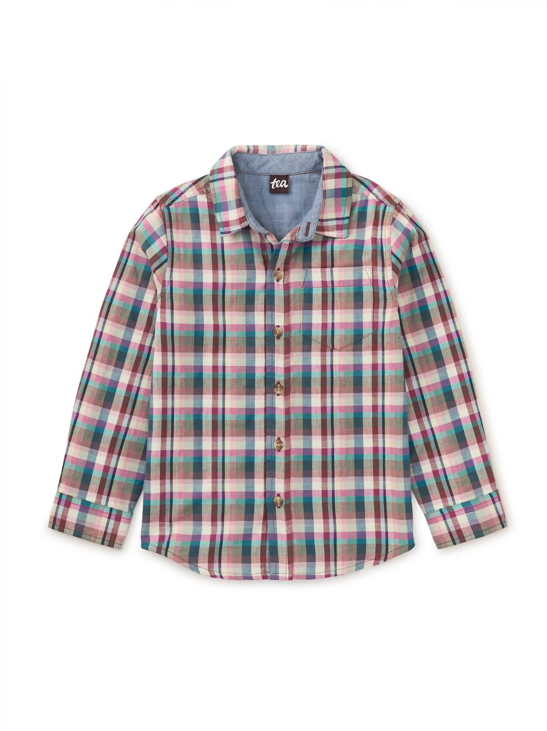 Tea Collection - Double Weave Plaid Button Up Shirt