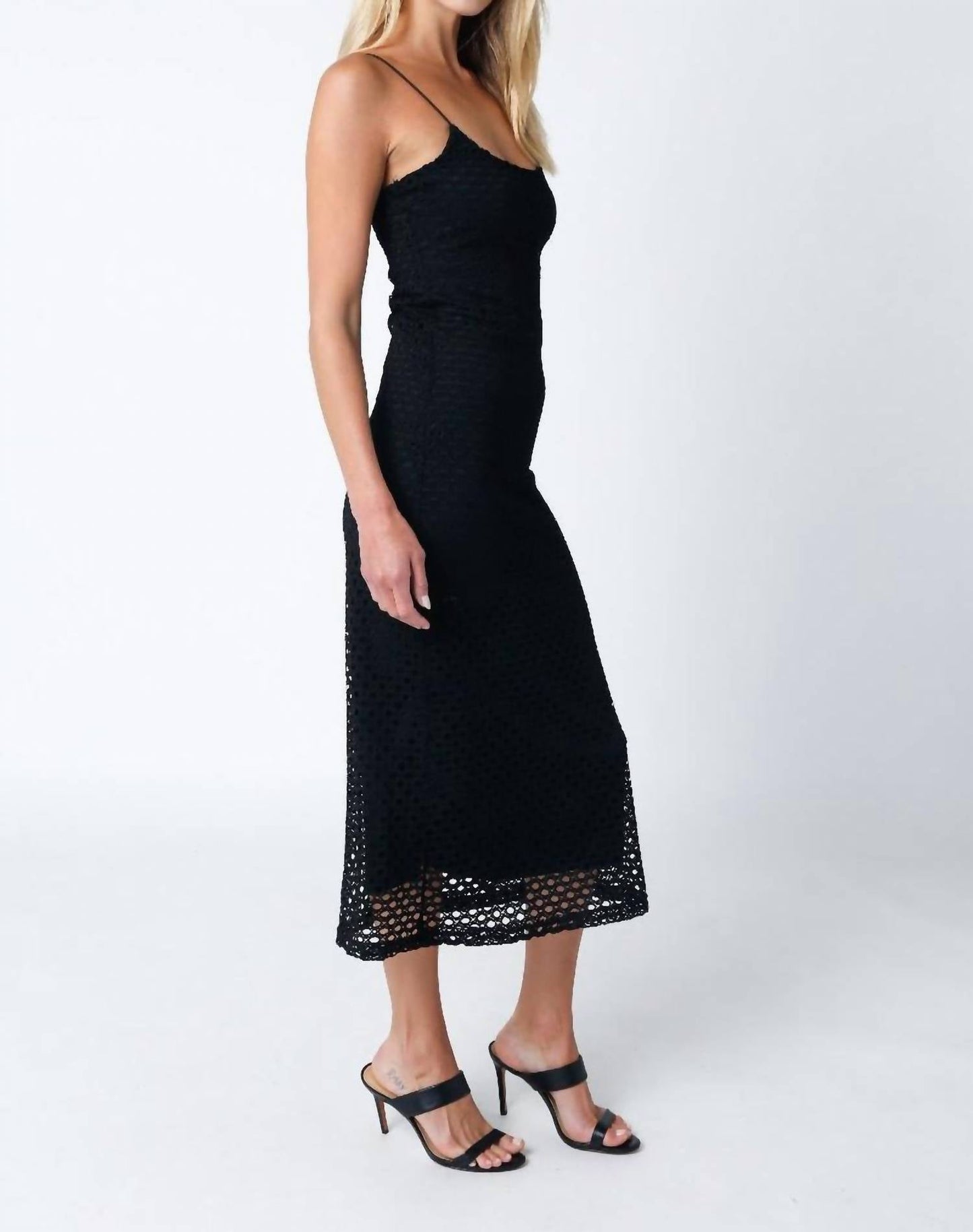 Olivaceous - Malin Crochet Midi Dress