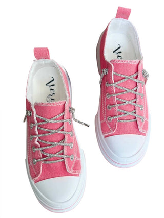 Very G - Tênis Feminino Slip-on com Cadarços Brilhantes