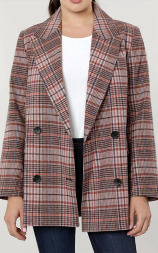 Dolce Cabo - Blazer xadrez oversized abotoamento duplo