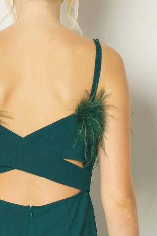 Entro - Feather Trim Jumpsuit