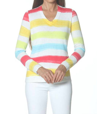 J'Envie/Eli - V-neck Striped Top