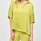 Joseph Ribkoff - Shirt Collar 3/4 Sleeve Satin Top