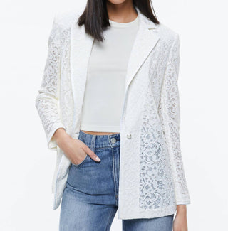 Alice + Olivia - Judith Sheer Lace Notch Blazer