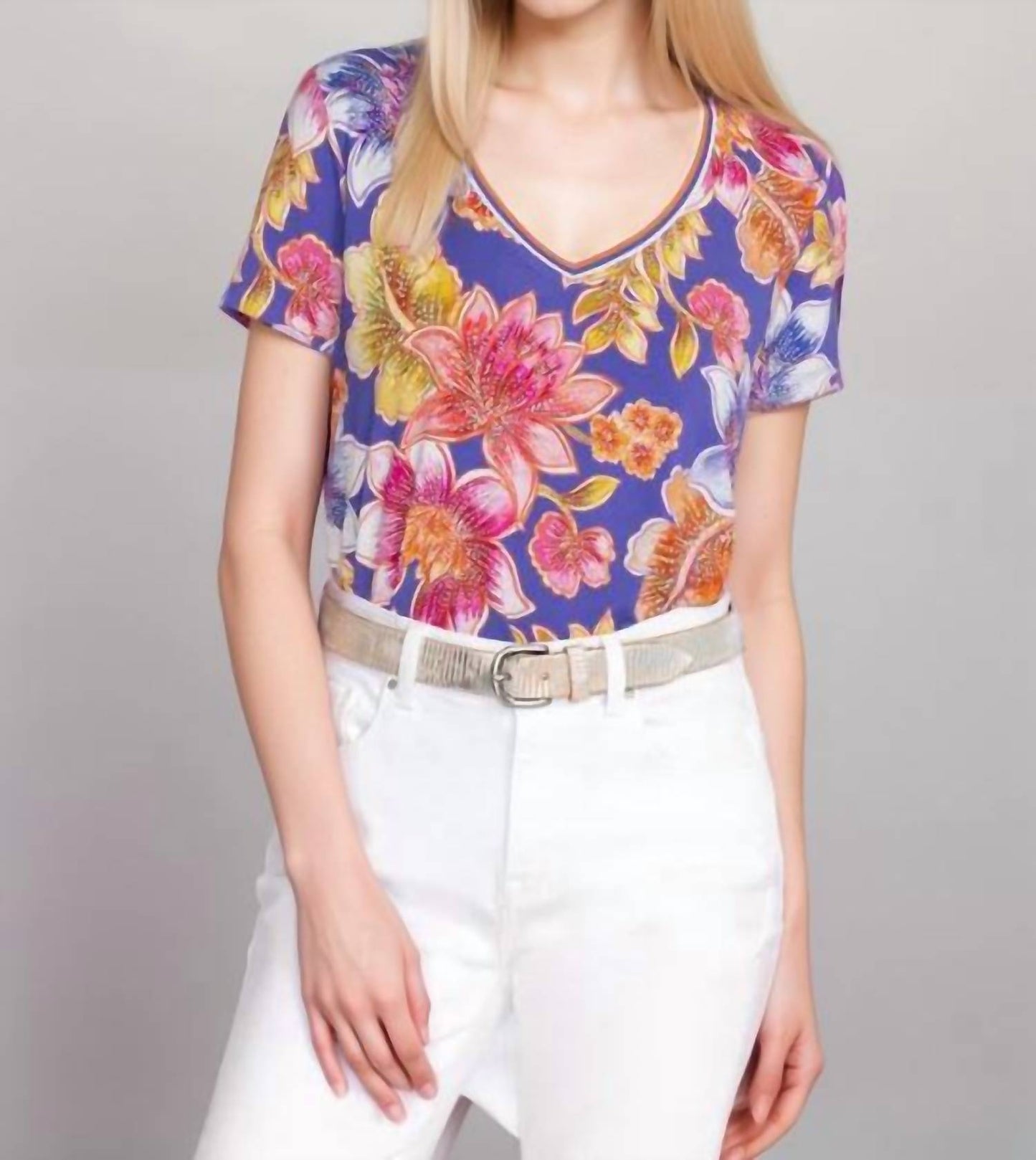 Johnny Was - The Janie Favorite Short Sleeve V-neck Swing Tee