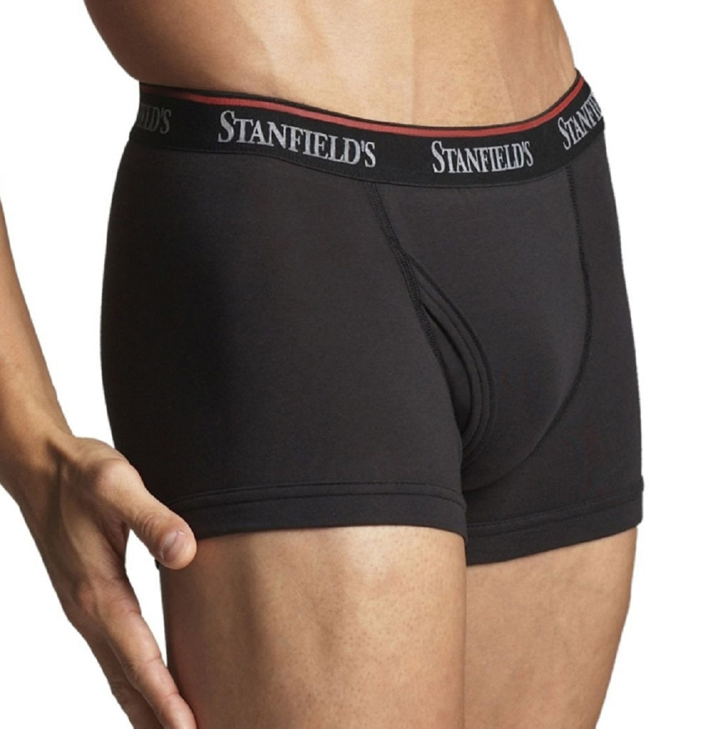 Pacote com 2 cuecas boxer masculinas Stanfield's, pretas, tamanho médio
