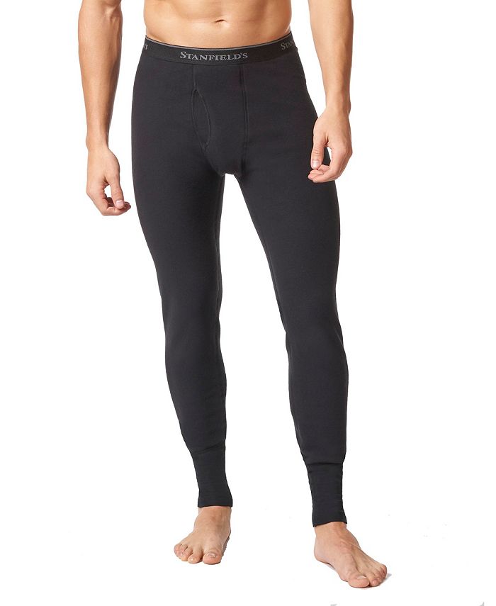 Roupa íntima térmica masculina Stanfield's Micro Fleece Long Johns, preta, tamanho pequeno