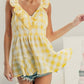 Bibi - Ruffled Neckline Peplum Top