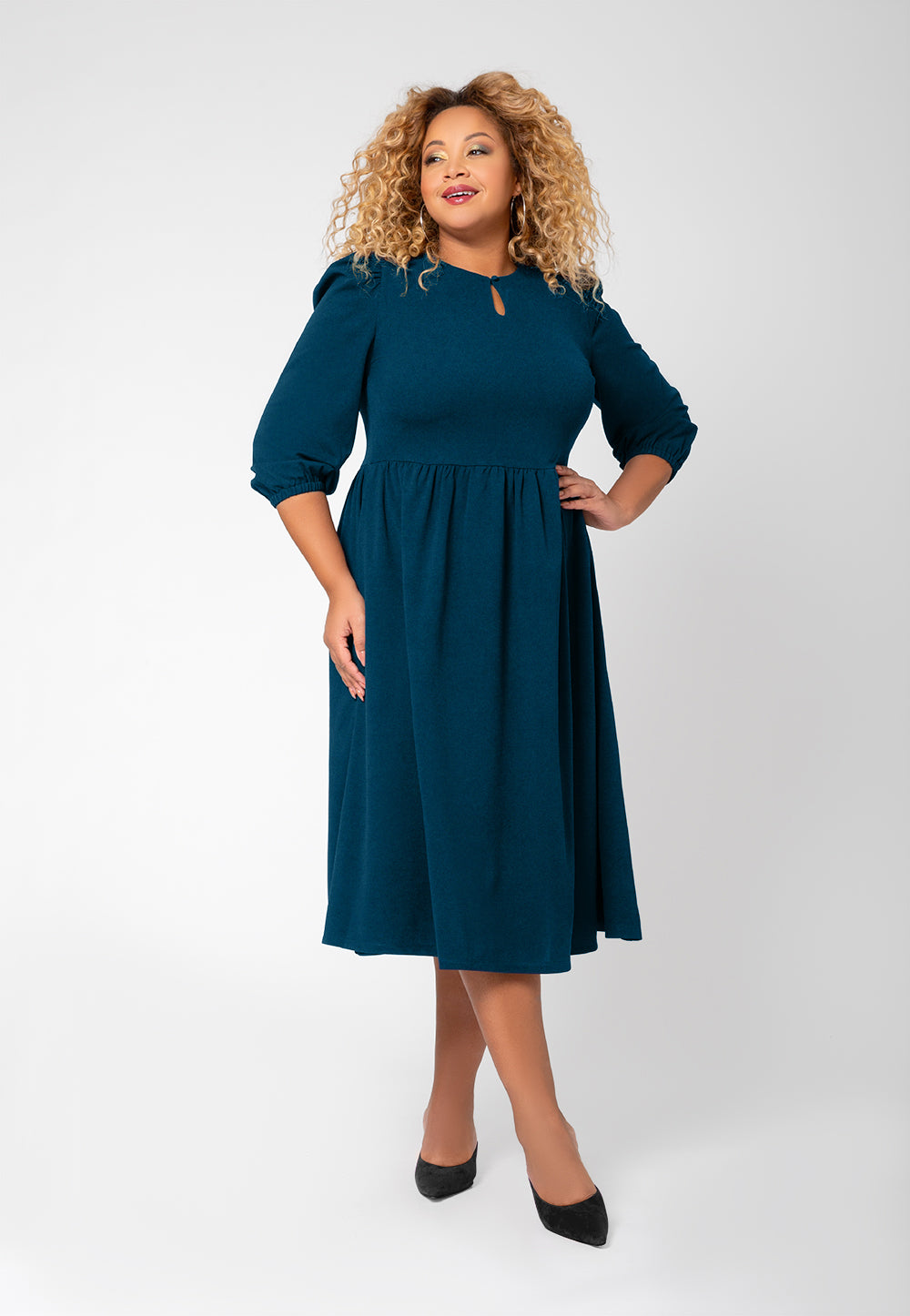 Vestido Iman Feminino Leota Azul Tamanho 2X