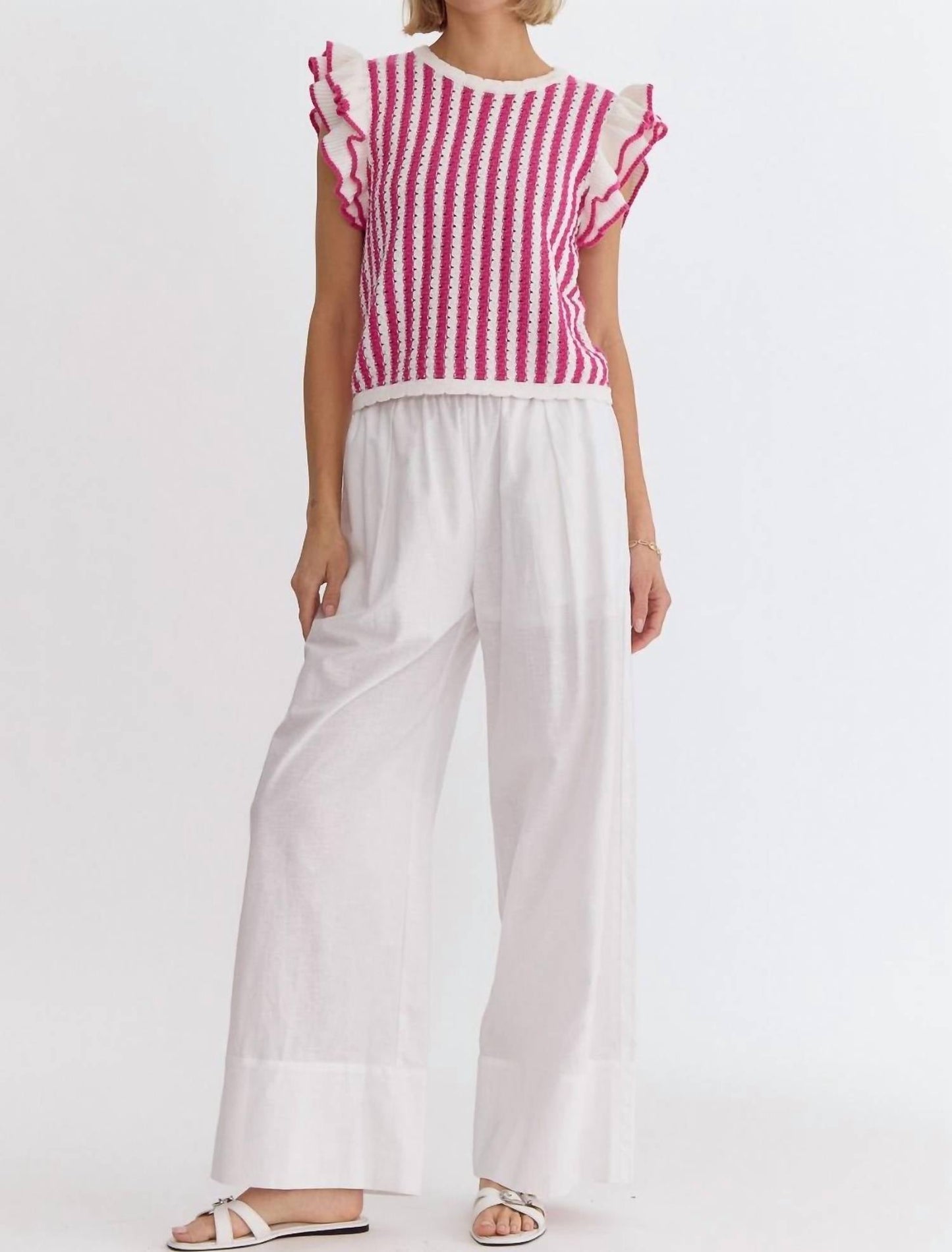 Entro - Striped Knit Top