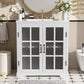 Modern Bathroom Vanity With Ceramic Sink, Tempered Blurred Glass Doors